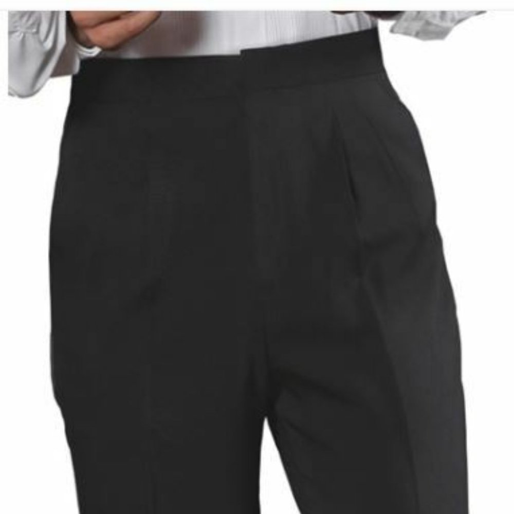 JOSEPH ABBOUD New Black Wool Tuxedo Pant Trousers
